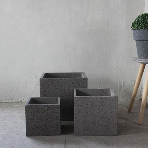 <span class=keywords><strong>Maceta</strong></span> de <span class=keywords><strong>terrazo</strong></span> para decoración del hogar, <span class=keywords><strong>maceta</strong></span> cuadrada con acabado de granity - Product Image 3