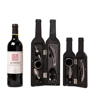 Ücretsiz örnek bar aksesuarları 5 adet metal şarap şişe açacağı seti paslanmaz çelik şişe şekli şarap tirbuşon hediye seti