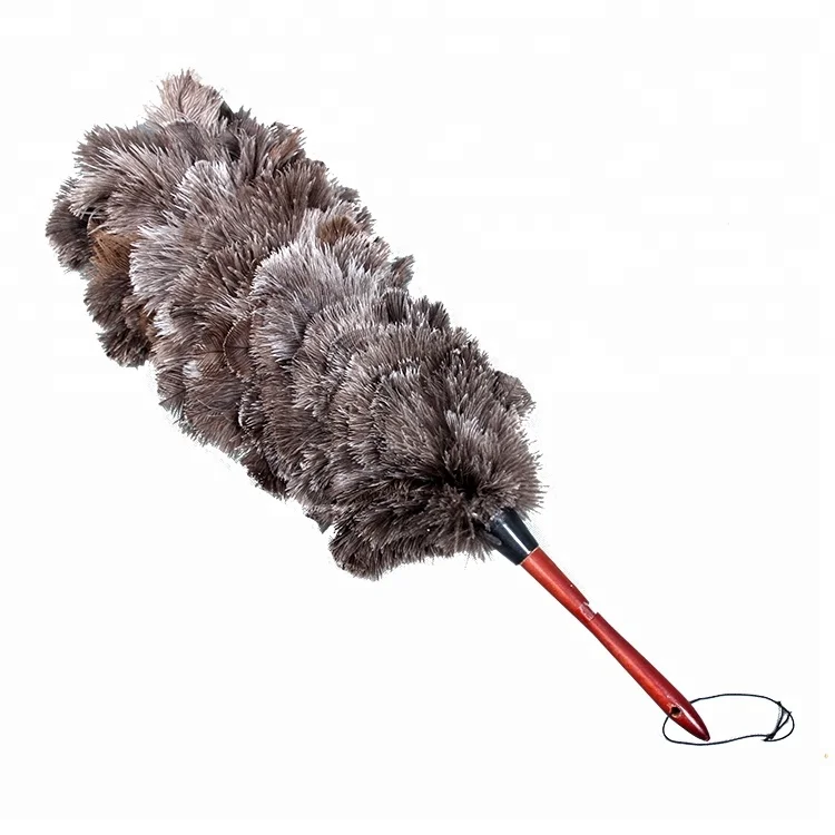 Plumero De Plumas De Avestruz THARAHT - 2 Unidades 16 Pulgadas, Mango De Madera, Reutilizable Y Lavable Para Limpieza Suave De Hogar Y Coches