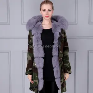 Mr or Mrs luxury fur parka with hooded, parka winter jacket padded faux fox fur