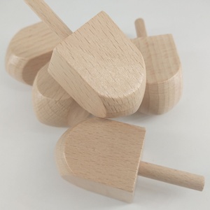 Kayu Dreidels 2-1/2 Inch, Yang Belum Selesai Alami Kayu Beech Spinning Top Mainan - Product Image 5