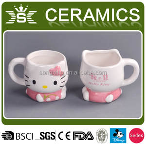 Moderno presenta acqua o caffè bere tazze <span class=keywords><strong>ciao</strong></span> gatto tazza di caffè ceramica per bambini e adulti personalizzato Pink impugnatura - Product Image 2