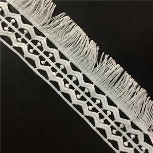 Attraktive design crochet fringe quaste spitze band borte für bekleidungs zubehör DIY