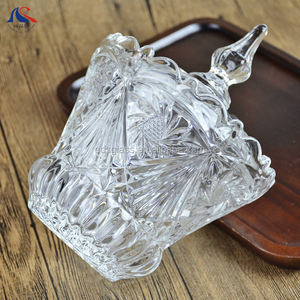 Bol à sucre <span class=keywords><strong>en</strong></span> verre rond gravé spécial bonbons aux fruits bocal à collation avec couvercle <span class=keywords><strong>mini</strong></span> <span class=keywords><strong>pot</strong></span> de cuisine pour le stockage de bijoux de noix de pois - Product Image 3