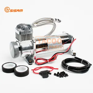 เครื่องอัดอากาศ12V พร้อมแตรถัง,มอเตอร์แตรลม12V สำหรับเรือบรรทุกออฟโรด