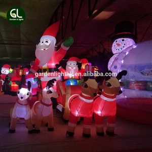 Nueva llegada de alta energía de movimiento LED castillos de Navidad muñeco de nieve inflable de la familia - Product Image 5