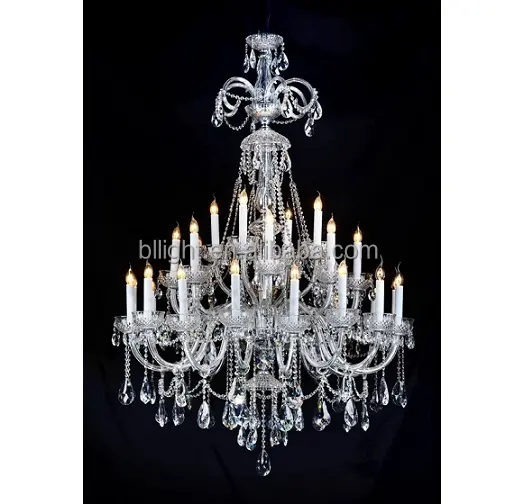 Lustre en verre de la république tchèque avec asfour, éclairage en cristal bohème, lampe bougie, décoration intérieure, vente en gros