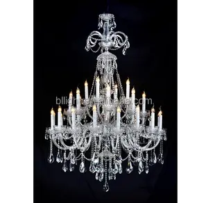 Lustre en verre de la république tchèque avec asfour, éclairage en cristal bohème, lampe bougie, décoration intérieure, vente en gros