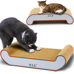 אירופה עיצוב חתול שריטות מחזר גדול נייר גלי שריטות גדולה מקרטון אמנות סלון Box-IC-0035 לבן - Product Image 4