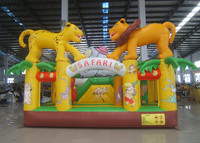 Jeux de fête Safari Bouncer Mini maison de saut gonflable Location commerciale pour fête d'anniversaire