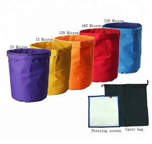 5-pack 10 Gallon Herbal Ice Bubble hash Bag Kit with free pressing screen and carry bag include