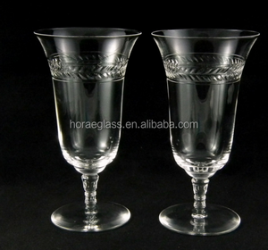 Verres à thé glacé Verres à vin Poli Coupe <span class=keywords><strong>Laurier</strong></span> Motif Orné <span class=keywords><strong>Tige</strong></span> Champagne Rouge Verre à vin Gobelet pour la fête <span class=keywords><strong>de</strong></span> mariage - Product Image 1