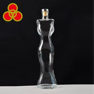 New design women body shaped 750ml glass wine bottle vodka bottle