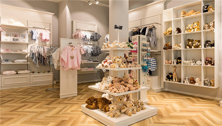 子供服店のカスタムディスプレイ、ベビーショップのインテリアデザイン