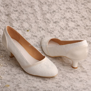 (22 colori) <span class=keywords><strong>décolleté</strong></span> in pizzo bianco avorio con <span class=keywords><strong>tacco</strong></span> <span class=keywords><strong>medio</strong></span> per matrimonio - Product Image 3