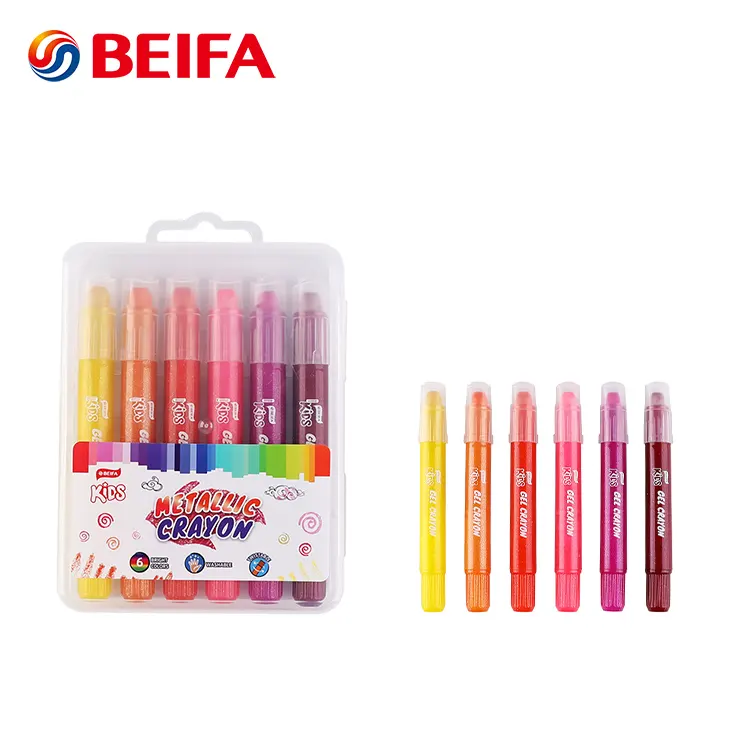 Beifa BRCY00024 उज्ज्वल रंग धो सकते रेशमी जेल चित्रांकनी घूर्णन Twistable चित्रांकनी कलम