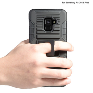 Custodia Ibrida Antiurto Rinforzata con Clip e Fondina per Samsung <span class=keywords><strong>Galaxy</strong></span> A7 <span class=keywords><strong>A8</strong></span> Plus 2018 - Product Image 4