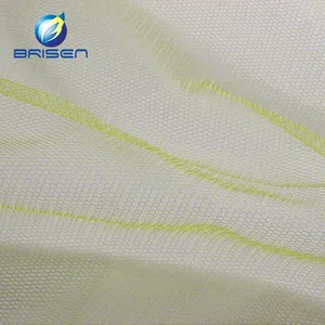 Wholesaler Polyester Yellow Thick Flower Tulle Fabrics