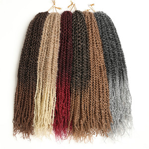 Accessoires synthétiques de crochet de boucles grossières <span class=keywords><strong>pour</strong></span> l'extension de cheveux de tressage d'ombre <span class=keywords><strong>pour</strong></span> les femmes noires teintes avec de la fibre de protéine - Product Image 1