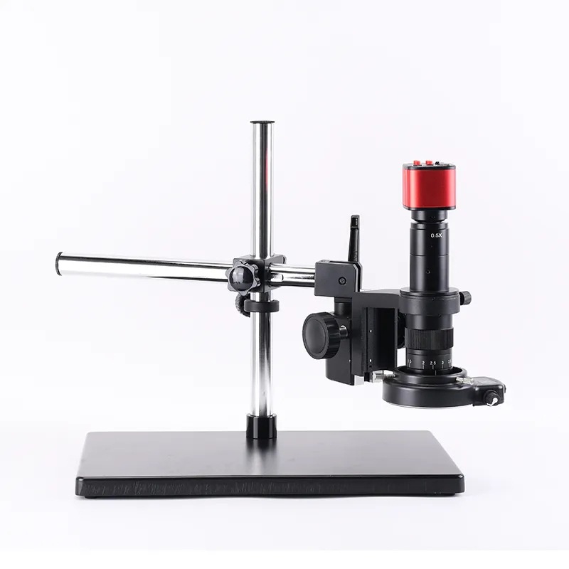 HDMI-Compatible USB 16MP Digital Industrial Microscope Camera 180X C-Mount Zoom Lens LED Light Table Stand for PCB Mobile Repair
