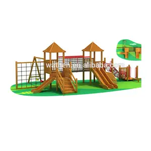 Jouets de jardin en bois de Style naturel pour enfants, terrain de jeux d'extérieur avec diapositives, haute qualité, pièces