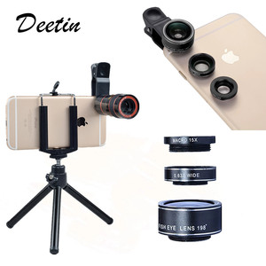 Deetin Điện Thoại Thông Minh Ống Kính Máy Ảnh 4 Trong 1 Phổ Ống Kính Điện Thoại 8x <span class=keywords><strong>Zoom</strong></span> Góc Rộng Ống Kính <span class=keywords><strong>Fisheye</strong></span> Macro Cho Điện Thoại Di Động - Product Image 2