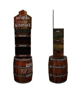 Whiskey Wine Alcohol Promotion <strong>Advertising</strong> Cardboard Wooden Pattern Design Display Stand - Product Image 6
