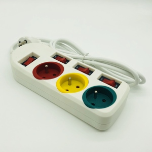 Pháp Loại 3 Cửa Hàng Pop Đầy Màu Sắc Power Strip Mở Rộng Cắm Ổ Cắm Với Cá Nhân Thiết Bị Chuyển Mạch Với CE - Product Image 6