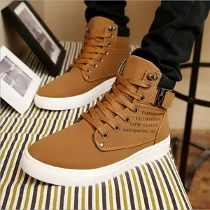 sh10990a High cut fashion shoes men autumn and winter pu boots for men 2023 models