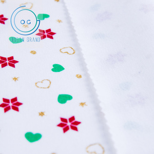 Tissu polaire imprimé de feuille de vacances de Noël de Taiwan pour le vêtement de pyjama - Product Image 1