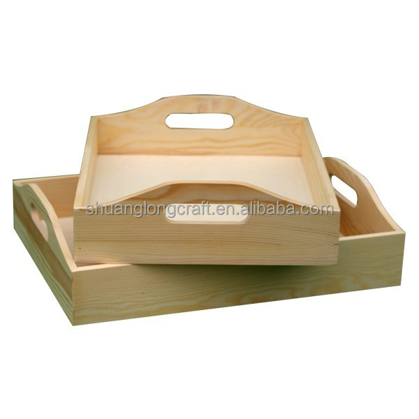 Деревянный поднос для столовых приборов, Сервировочные подносы, деревянный поднос с ручками GHUANGLONG