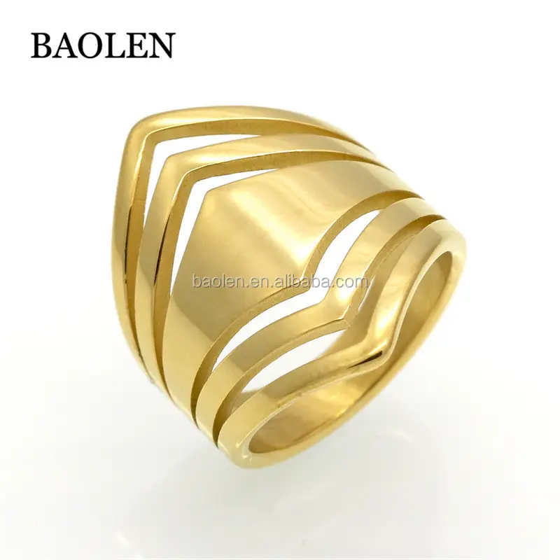 New Fashion Female Wedding Bands Jewelry Gold Color Engagement Ring For Women Stainless Steel Promise Rings