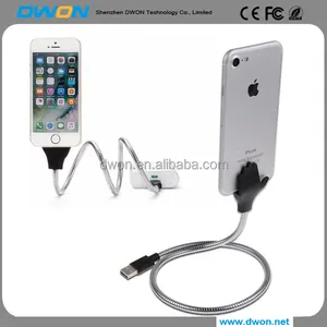 Cable flexible del USB soporte del cable de datos del cargador para iPhone para Samsung para Sony tipo C teléfono androide