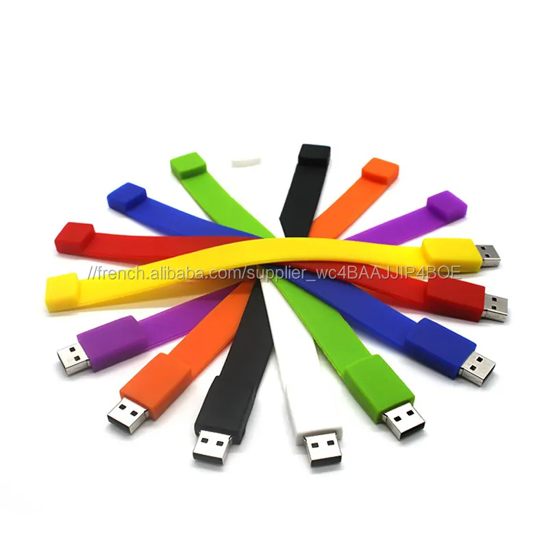 Promotional Cheap Bulk Prix Business Card Bracelet Flash Drive silicone échantillon gratuit