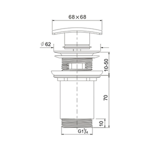 Válvula Click-Clack para <span class=keywords><strong>lavabo</strong></span> sin <span class=keywords><strong>rebosadero</strong></span> tapón 37 mm - Product Image 2