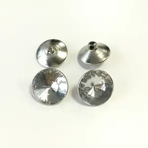 wholesale 40L 44L crystal rhinestone 25MM acrylic diamond button with metal back