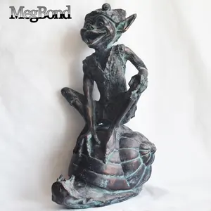 <strong>Large</strong> Outdoor <strong>Garden</strong> Ornament <strong>Gnome</strong> Sitting on a Snail Statue Pixie Decoration - Product Image 2