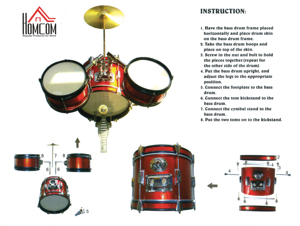 Ensemble <span class=keywords><strong>de</strong></span> batterie professionnel 3 pièces pour enfants Instrument <span class=keywords><strong>de</strong></span> percussion <span class=keywords><strong>de</strong></span> haute qualité avec têtes <span class=keywords><strong>de</strong></span> batterie en PVC et maille - Product Image 2