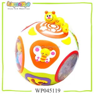 צעצוע לתינוק מעל 6 חודשים כדור עם מוסיקה ואור צעצוע הכדור מתגלגל פלסטיק צעצוע מוסיקלי כדור