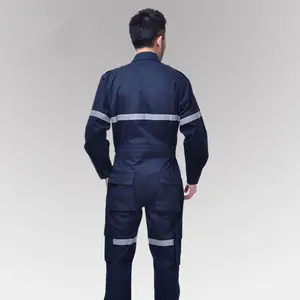 メカニックオーバーオール男性修理工作業服反射ストライプ付き男性作業服