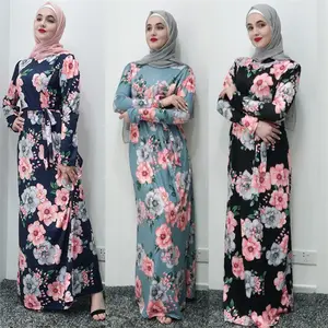 2019 Fashion Long Jersey Stoff kleider für Frauen Islamic