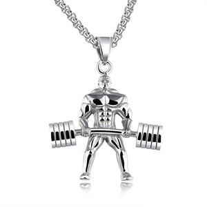 <span class=keywords><strong>Hercules</strong></span> Barbell levantamiento de pesas colgante collar Fitness joyería fábrica 316 acero Marlary Fitness hombre para hombres regalo impermeable - Product Image 2