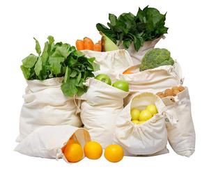 Simply Eco Certified Organic Reusable Grocery Bags Muslin Cloth Cotton Fabric Bag with Drawstring Shopping Produce Bread Bag