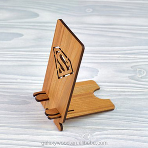 Di alta qualità su ordinazione naturale scrivania taglio laser di <span class=keywords><strong>legno</strong></span> supporto del telefono mobile - Product Image 2
