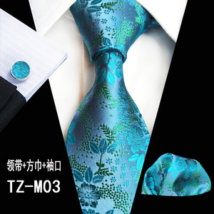 Corbata de Seda Clásica para Hombre, <span class=keywords><strong>Corbatas</strong></span> Florales Rojas y Azules, Pañuelo de Bolsillo para Fiesta de Boda, Gemelos, Conjunto de Corbata de Lujo para Hombre - Product Image 6