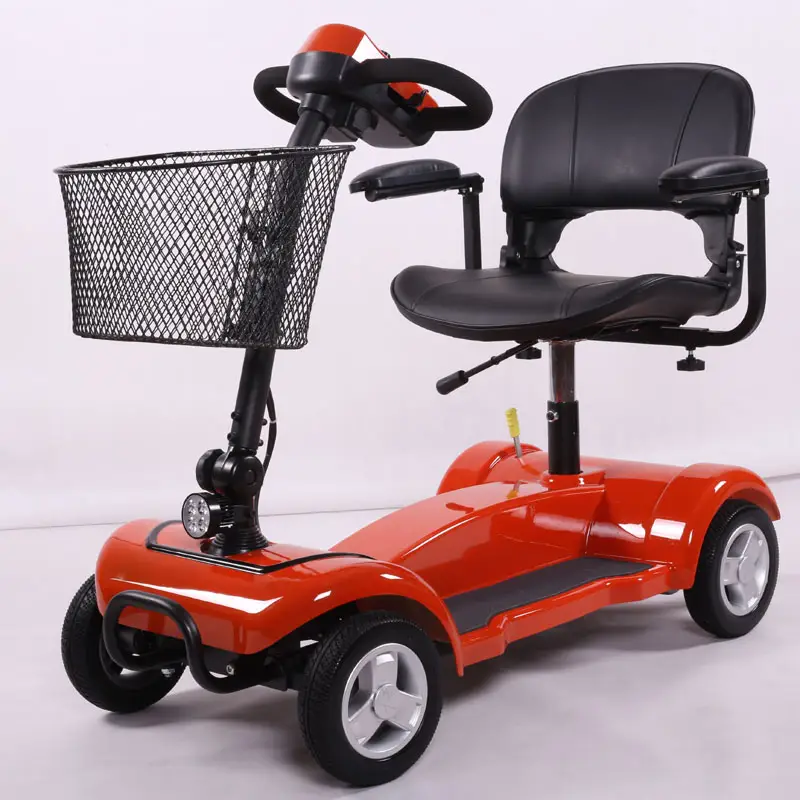 Sürücü Tıbbi İzci Kompakt Güç Yetişkin 4 Tekerlekli Elektrikli Seyahat Scooter