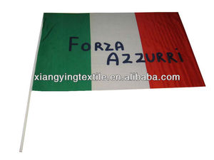 Eco- ambiente impreso bandera de la mano para todo el país de madera con asta de la bandera - Product Image 1