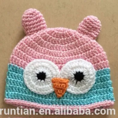 Gorros acrílicos para bebé, gorro con diseño de búho y animal