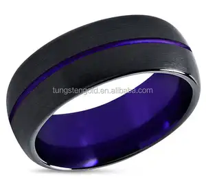 Bague de mariage en tungstène violet, anneau pour hommes, livraison gratuite