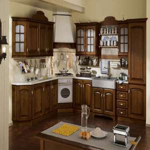Material de madera de roble de estilo rústico, diseño de cocina pequeño - Product Image 3